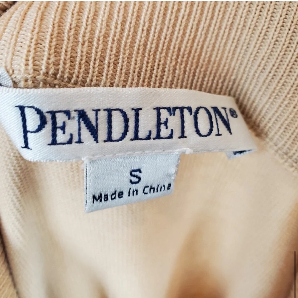 Pendleton Sweater Tan Silk Blend Knit Minimalist Neutral Capsule Wardrobe Spring - Picture 8 of 8